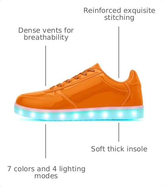 Image of Unisex LED Shoes - Fashion Light Up Sneakers, Breathable USB Charging Glowing Luminous LED Shoes for Men Women