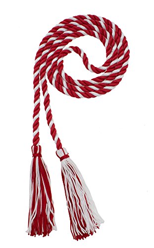Image of Graduation Honor Cord - RED /White - Every School Color Available - Made in USA