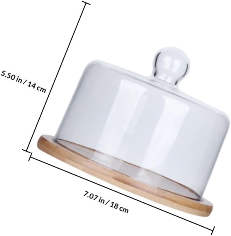 VICASKY Glass Cake Dome Cover with Large Tray, Protective Dessert Display Cover for Pastry, Bread, and Food Preservation at Home