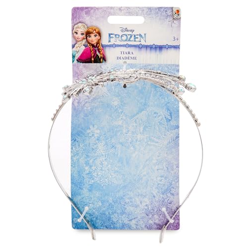 Disney Store Official Elsa Costume Tiara for Kids - Shimmering Princess Dress Up Accessory - Metal Headband with Iridescent Jewels Snowflakes a Frosty Filigree Design & a Silvertone Finish