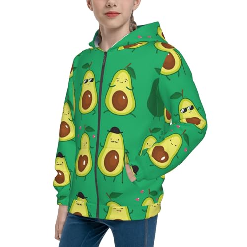 Cartoon Fruit Kids Pullover Hoodies Boys Zip Up Sweatshirts Girls Athletic Clothes with Pocket