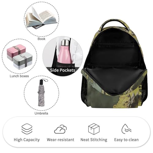 Middle Earth Map Backpack for Men Women, Durable Small Backpack Casual Lightweight Daypack for Travel Bag3