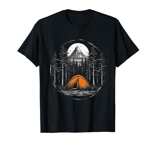 Diseño Camping Hair Don't Funny Camper Forest Mountain Camiseta