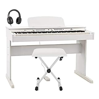 Pack avec Piano Numérique DP-6 par Gear4music et Accessoires Blanc - Les Beatles, Paul McCartney, John Lennon, RIngo Starr, George Harrison