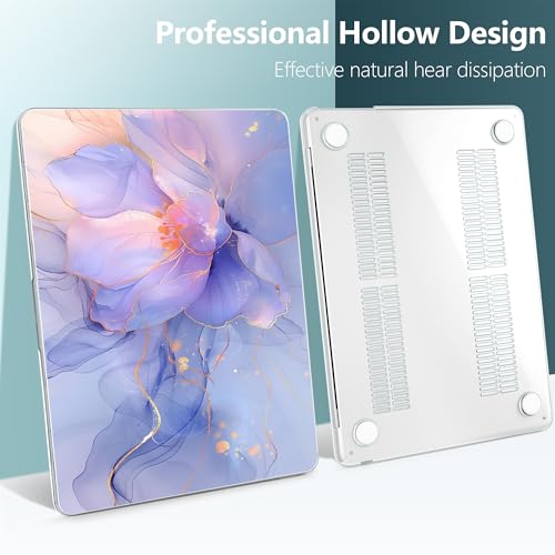 TWOLSKOO for MacBook Air 15 inch Case 2026 2025 2024 2023 Release M5 A3448 M4 A3241 M3 A3114 M2 A2941, Plastic Hard Shell & Screen Protector & Keyboard Cover & Type C Adapter, Blue Marble by TWOLSKOO - Used condition - Image 6