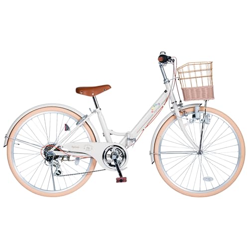 GRAPHIS(グラフィス) GR-APRICOT 子供用自転車 26インチ シマノ 6段変速 手元スイッチ LED ホワイト