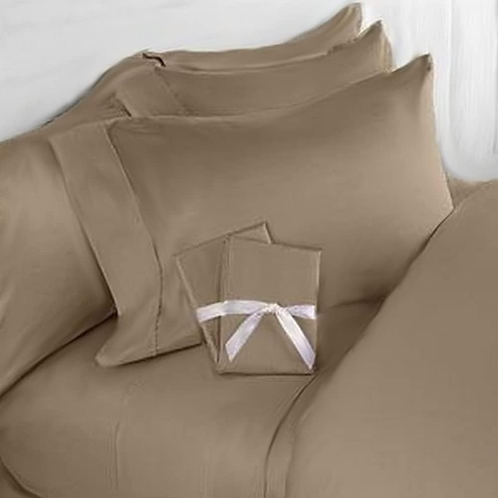 Elegance Linen Wrinkle-Free- 1500 Thread Count Queen Size Egyptian Quality 3pcs Duvet Cover, Taupe