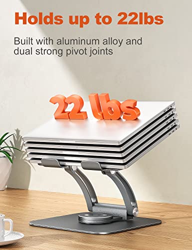 Tounee-Swivel-Laptop-Stand-for-Desk-Adjustable-Computer-Stand-Laptop-Holder-with-360-Rotating-Base-Ergonomic-Laptop-Riser-Compatible-with-MacBook-Air-Pro-All-Laptop-10-16-Gray