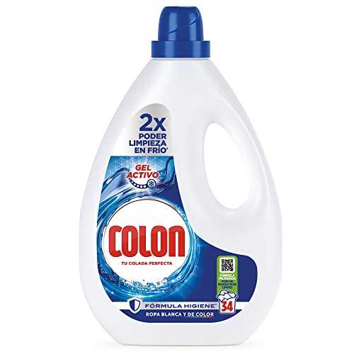 Colon Gel Activo - Detergente para Lavadora, adecuado para Ropa Blanca y de Color, Formato Gel - 34 dosis