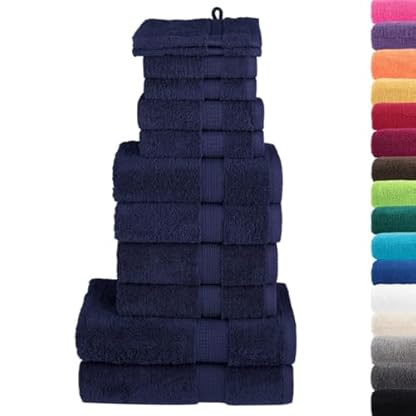 UJCHVHN Home Garden, 12-teiliges Premium-Handtuch-Set, SOLUND Marineblau, 600 g/m² – Bild 3