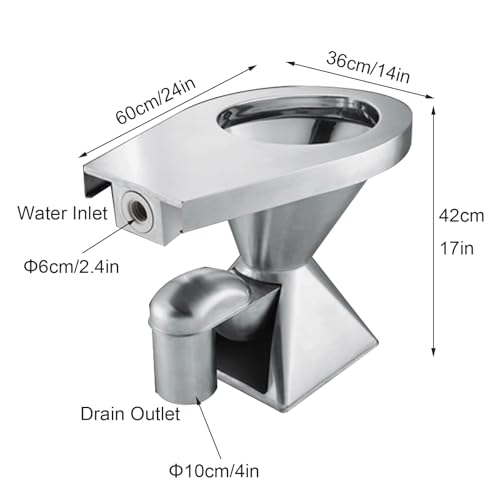 Inodoro para baños, inodoro de una pieza de acero inoxidable 304, instalación en suelo, para RVs, barcos, hospitales, hoteles miniatura 2