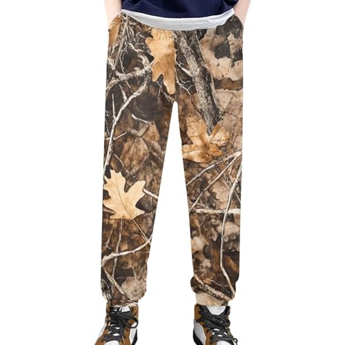 Cozeyat Kids Ankle Length Sports Pants with Pockets,High Waistband Aweatpants for Sports Jogger Trousers,Size 4-15T2