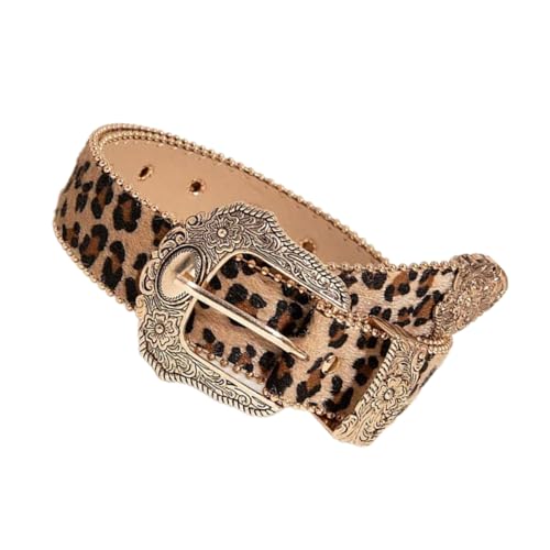 Leopards Pattern Belt For Women Fashion Waist Belt 2000s Girl All Matching Belt For Teens Western Belt Vintage Waistband