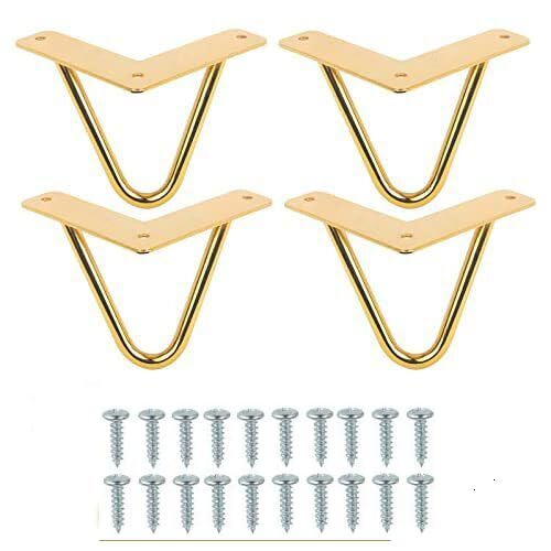 Redwud Metal Table Legs/Table Leg/Metal Legs with Golden Finish (Pack of 4Pcs) (Golden) 4inch (B0CXP2SV1L) Amazon Price History, Amazon Price Tracker