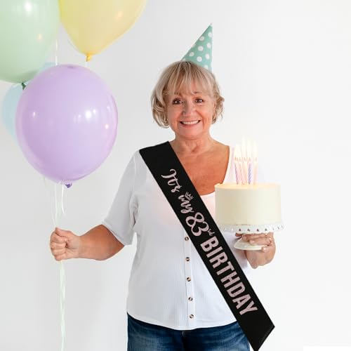 Image of My 83rd Birthday Sash Glitter Sash Decor,Happy 83rd Birthday Party Decorations for Women