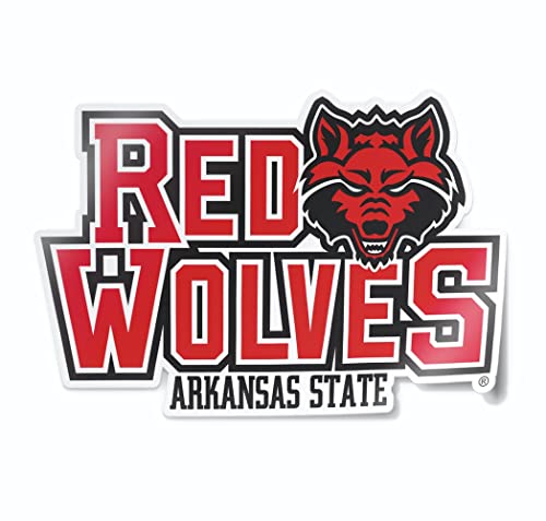 Image of Arkansas State Red Wolves A-State Wolf Head Scarlet and Black Weatherproof Vinyl Sticker Car Decal from Nudge Printing