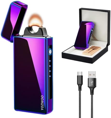 YOZWOO Electric Lighter Rechargeable, High Power Flame Arc Lighter, USB Lighter with Overheat Protection, Windproof Electronic Lighter for Candle, Outdoor Camping, Cool Lighter with Gift Box(Magic)