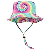 Outdoor Tie Dye Bucket Hat, Sun UV Protection Fishing Boonie Cap for Men Women Teens