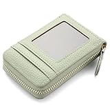 RNIEGA Small Credit Card Holder Lightweight Vegan Leather Accordion Zipper Card Wallet Fashion Rfid Wallet for Women