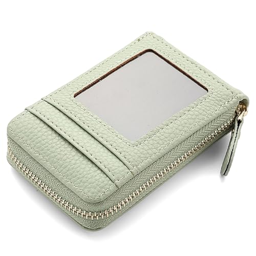 RNIEGA Small Credit Card Holder Lightweight Vegan Leather Accordion Zipper Card Wallet Fashion Rfid Wallet for Women