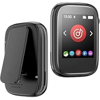 Portable Kids Mp3 Player with Clip on Back,Small Music Player with Bluetooth5.3,Touch Screen,Biult-in FM Radio Voice Record,Micro SD Card Slot and Speaker for Outdoors Sports,Max 512GB Expand(Black)