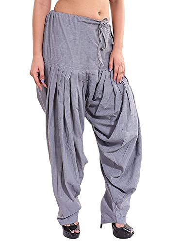 Image of Women's Loose fit Cotton semi Patiyala Salwar White
