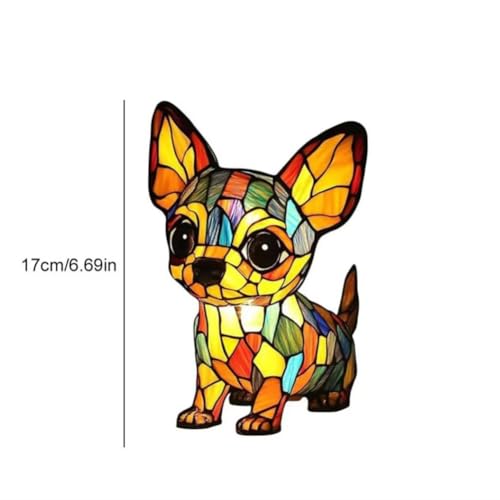 Lámpara de mesa de noche con diseño de perro Chihuahua miniatura 3