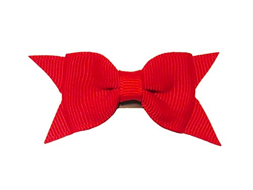 Baby Wisp Mini Latch Clip Grosgrain Cadeau Bow Baby Girls Fine Hair (Red)