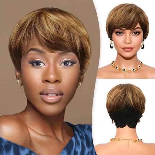 RUWISS Pixie Cut Wigs for Black Women Pixie Cut Human