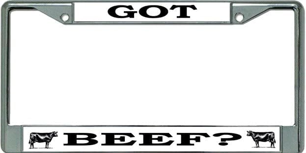 Got Beef Chrome License Plate Frame