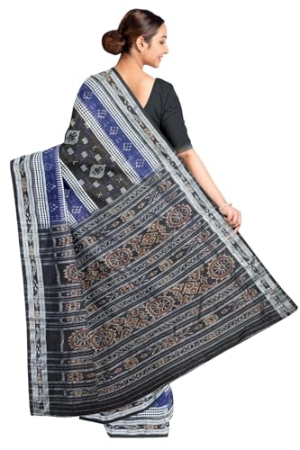 Image of COTTONSILK & KHANDUAPATA Odisha Sambalpuri Handloom Ikat Women Cotton Saree, Odisha Handloom Handmade Pure Cotton Khandua Saree, Ikkat Orissa Traditional Handloom Saree Without Blouse 12