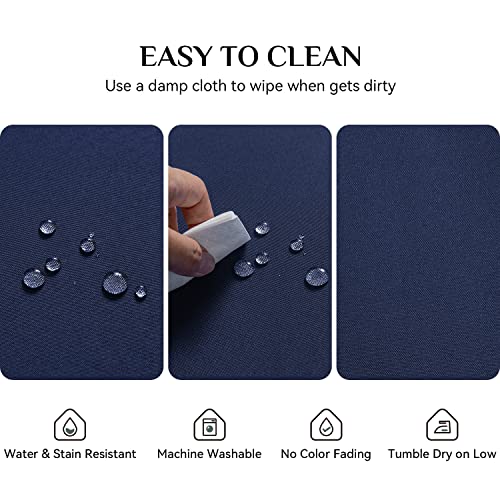 Nappe ronde imperméable bleu marine Softalker 228 cm en polyester lavable