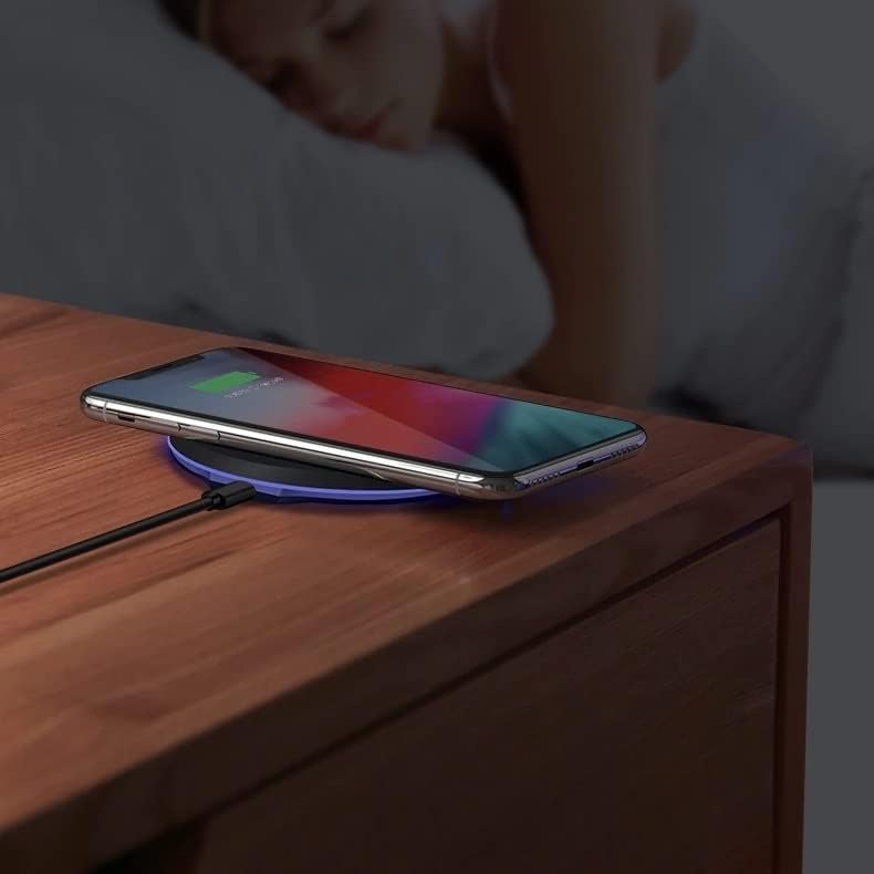 Miniatura 4 de DGN Cargador inalámbrico, almohadilla de carga inalámbrica rápida de 10 W máxima compatible con iPhone y todos los dispositivos habilitados para QI