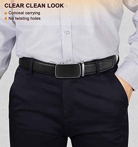 Image of Men's Belt,Bulliant Leather Adjustable Belt for Men Dress Casual 1 3 /8,Trim to Fit