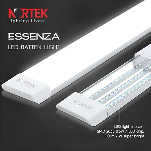 Image of Nortek Essenza 72 WATT 4CCT LED Tubelight / 4 feet LED Batten - 3 in 1 Colour (Warm, Natural, Cool Day Light) Bright Light for Living Room & Bedroom, Shops, Showrooms - Pack of 3