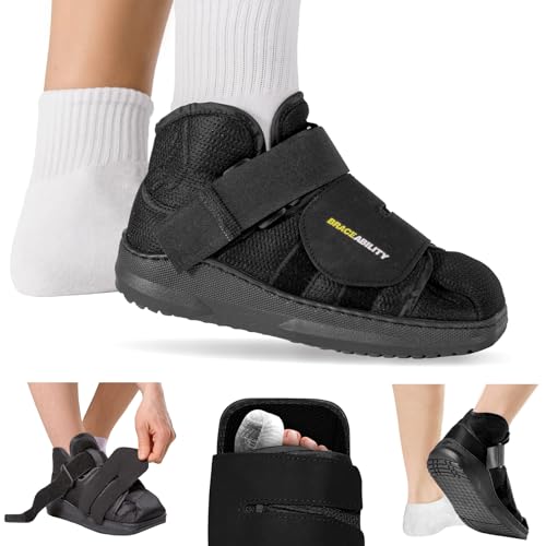 BraceAbility Closed Toe Medical Walking Shoe - Lightweight Broken Toe Cast Boot, Fracture Foot Brace for Metatarsal Stress Fracture, Post-op Bunion, Hammertoe Surgery Recovery - For Men or Women (XL)