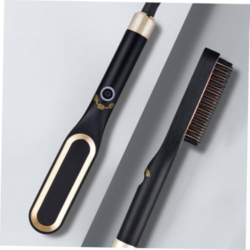Peine Eléctrico Alisador de Cabello y Barba, Herramienta de Estilizado Mini con 3 Niveles de Temperatura (160 °C, 190 °C, 220 °C), Enchufe Estándar EE.UU., Dorado, Ideal para Viajes y Aseo Diario miniatura 4