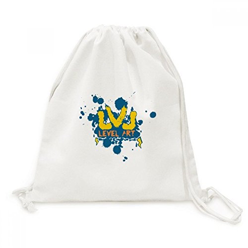 Sac de voyage type sac à dos cordon en toile imprimé graffiti foudre