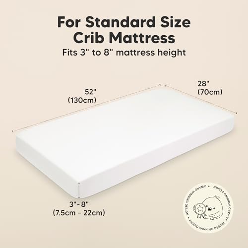 Image of KeaBabies 2-pk Organic Cotton Crib Sheets for Boys Girls 52x28 (Cloud) | Fitted Crib Mattress Sheet Neutral, Breathable Cover for Baby Bed Set, Toddler Mattress, Soft & Cute Prints