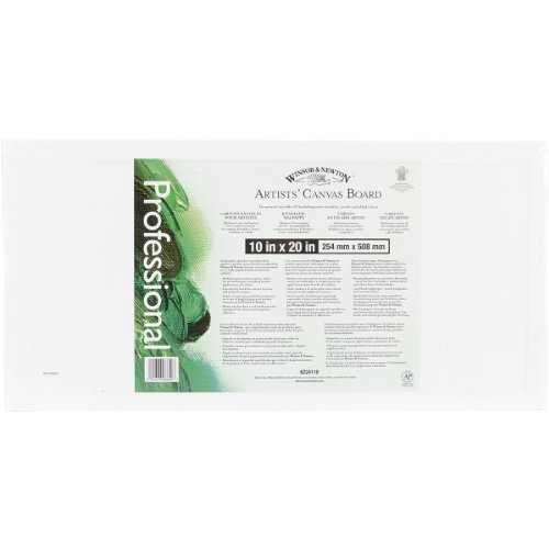 Winsor & Newton Artist's Canvas Board, 10" X 20",White #TOP1