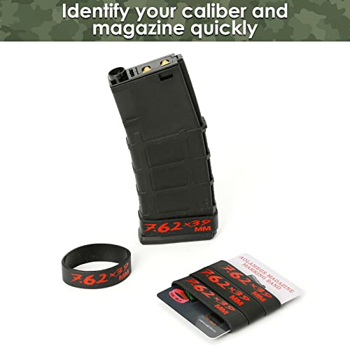 Aolamegs 10 Pack 7.62x39 Magazine Bands, Durable Silicone Marking Bands, Perfect Ammo Caliber Labels for Identification (Black-Red) by Aolamegs - Image 3