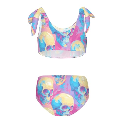 KLL Skulls Seamless Girls 2 Piece Bikini Sets Beach Bathing Suit Swimming Suits Adjustable Strap2