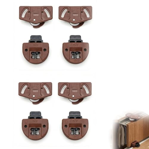 Jetstream 4 Set Schrank Laufteil Rollen Laufschiene Kunststoff, Stoßdämpfung, Geeignet für Schlafzimmerkleiderschränke (Kleine Aufbewahrungs-Schubladen), Arbeitszimmer-Aufbewahrungsschränk