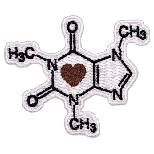 EMBRO BOF Parche de café químico – Parche de café fresco para planchar – Parches bordados de café científico para planchar para chaquetas