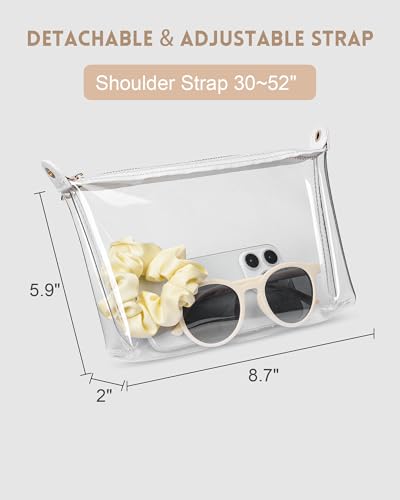 FANGSUN Clear Purse for Women, Stadium Approved Clear Crossbody Bag, Transparent Stadium Bag for Concerts, Sports Events