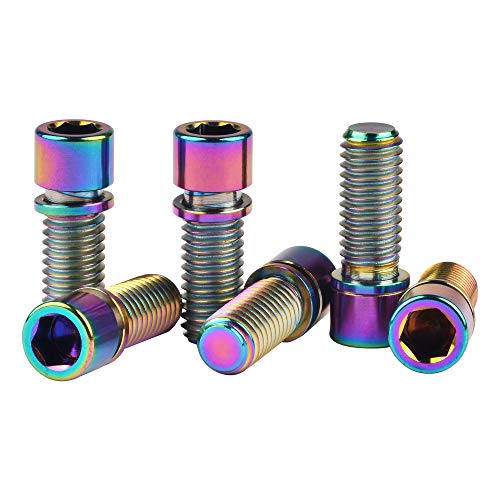 M8 x 20mm Titanium Bolt with Washer Pack of 6 (Ranibow)