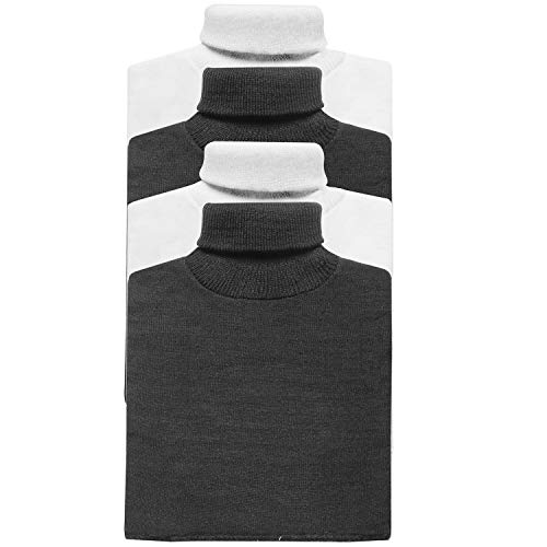 Hampton Direct Unisex Mock Turtleneck Dickies 4 Pack - 2 Black/2 White