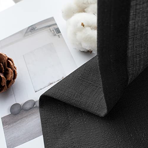 Melodieux Black Semi Sheer Curtains 108 Inches Long For Living Room Bedroom Extra Long Linen Look Rustic Rod Pocket Voile Drapes, 52 By 108 Inch (2 Panels) #TOP4