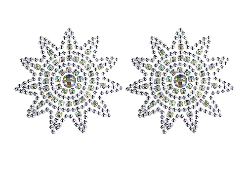 LED Sun/Star Pasties Light Up Reusable W/Bright Colors Pink, Purple, Blue & Green - 4 PLUS Uses - Rhinestone Pasties, Glow, Nips, Nipple Covers Sexy3