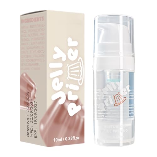 Jelly Primer - Base facial ligera e hidratante, textura , potenciador de maquillaje, diseño de fórmula refrescante similar a gel, rutina de belleza diaria, efecto de acabado de control de brillo